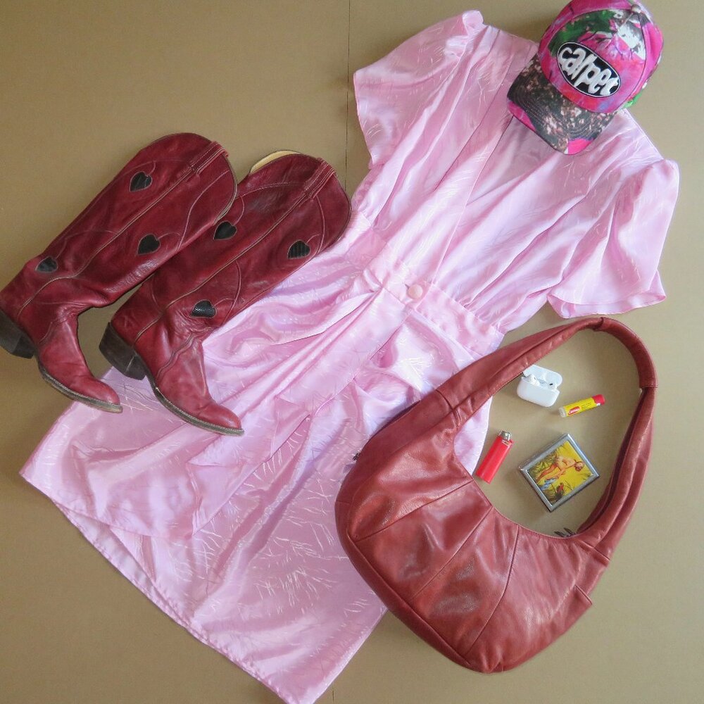 Vintage Orite, pink, button up dress!!